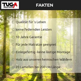 TUGA-Holztech Rollrost stabilster 30 mm 140 x 200 cm
