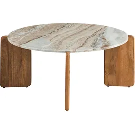 Beliani Luno Beige Mangoholz 80 x 37 cm