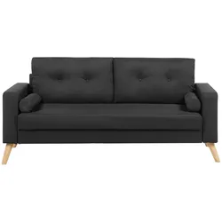 2-Sitzer Sofa Polsterbezug schwarz KALMAR