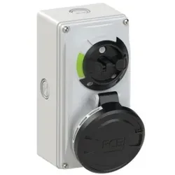 PCE 6125-7k CEE-Steckdose abschaltbar kompakt 32A 5p 7h IP44/IP54 Knock Out 61257k