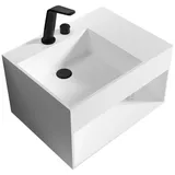 Bernstein Wandwaschbecken Bernstein PB2158 Mineralguss 60x46x35cm Weiß matt mit Ablagefach