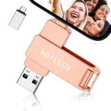 MUXXUE USB Stick iPhone 256GB, 3 in 1 iPhone USB Stick kompatibel mit i-Phone/i-Pad/PC/OTG Android/Computer/Mac/Tablet,ohne eine App herunterzuladen