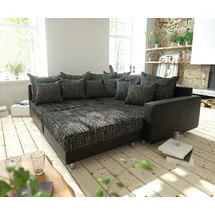 DeLife Ecksofa Clovis Schwarz modular Hocker Armlehne Ottomane Rechts, Design Ecksofas, Couch Loft, Modulsofa, modular