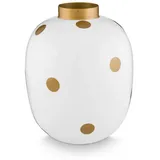 Pip Studio Metall Vase Punkte Weiß Gold 32cm