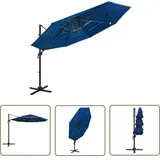 The Living Store - Sonnenschirm Mit Aluminium-mast 4-lagig Azurblau 3x3 M - Sonnenschirm - Gartenschirm - Strandschirm - Azurblau - Polyester