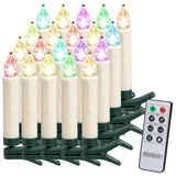 monzana LED Weihnachtsbaumkerzen 20er-Set Bunt Fernbedienung