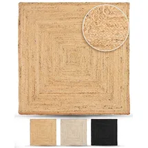 carpetfine Nele Juteteppich 80 x 80 cm beige