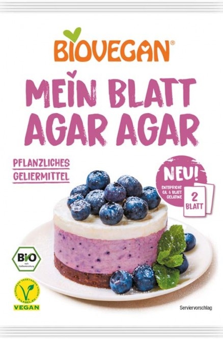 Biovegan Mein Blatt - Agar Agar bio (2 Blatt)