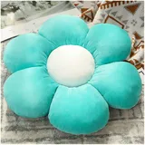 LANFIRE Kissen mit Blumen Bodenkissen Sitzkissen im Innenhof Dekokissen aus Plüsch Sitzkissen (30CM, Blau)