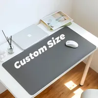Ultragroße Schreibtischunterlage, multifunktional, für Büro, Laptop, PU-Leder, wasserdicht, kratzfest, Schreibtischunterlage (dunkelgrau, individuelle Größe)