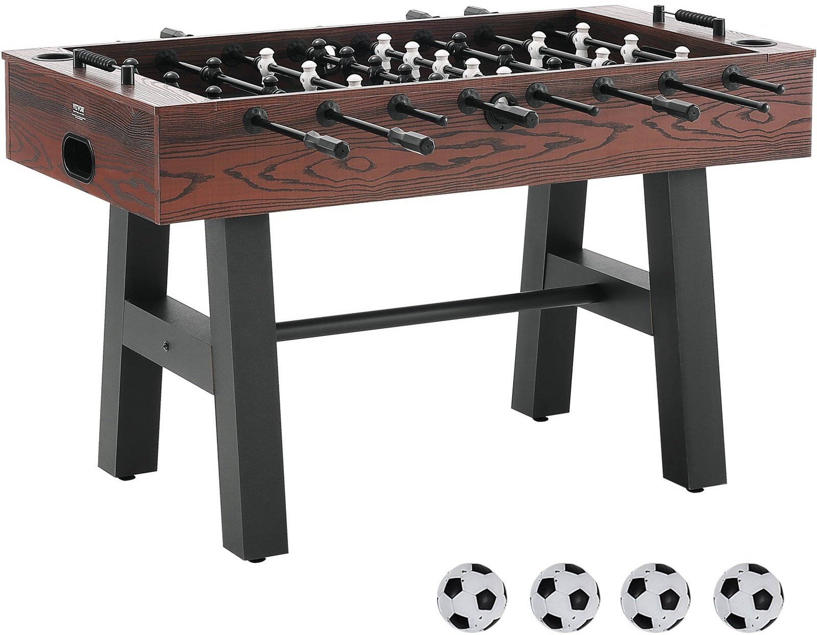 VEVOR Kickertisch, 55-Zoll-Kickertisch in Standardgröße, Indoor-Kickertisch in Voller Größe für Zuhause, Familie und Spielzimmer, Fußball mit Kickertisch-Set, inklusive 4 Bällen und 2 Getränkehaltern