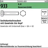 Industrial Quality Supplies Sechskantschraube DIN 933 M12 x 30 100 Stück
