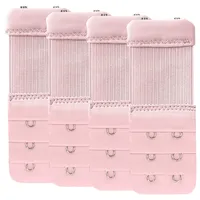 COLORFUL 4PCS BH Verlängerung Bra Extender Erweiterung Extension Damen Elastic Extender, 2 Hook 3 Rows Bra Extender Bra Band (Pink, One Size) - Einheitsgröße