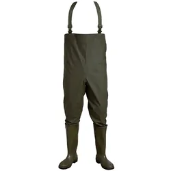 Wathose 600 g/m2 "171700" mit langen Stiefeln olive - 45 - grün