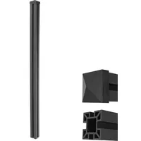 Mendler WPC-Pfosten Sarthe-WPC-Zaun, Pfeiler Pfahl, Stecksystem 1,88m - anthrazit