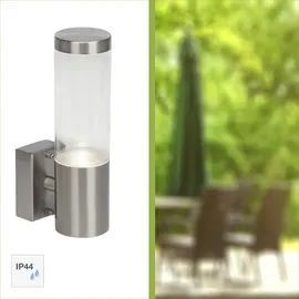 Brilliant Außenwandleuchte Edelstahl 1x GU10 4W 345lm inkl. Bewegungsmelder weiß