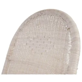Mendler Esmeraldas, Schwingsessel Rattansessel, weiß ~ Auflage creme