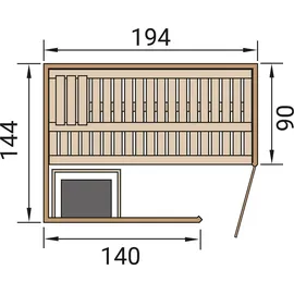 wekaholzbau VARBERG 1 inkl. 4,5 kW Bioofen + ext. Steuerung