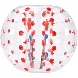 VEVOR Aufblasbarer Bump Ball Bumper Stoßball 1 Stk. 1,5 m x 1,2 m, Menschlicher Kollisionsball, PVC-Körperblasen-Bounce-Ball für Outdoor-Aktivitäten, Transparent + Rote Punkte Aufblasbar Bumper Ball