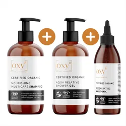 oxy8 Naturkosmetik Set - Shampoo & Duschgel Hair Tonic Pflege Trio für den Mann 625 ml Männer
