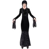 Widmann S.r.l. Hexen-Kostüm Dark Girl Wednesday Glamour Damen Abendkleid - Sch schwarz XXL