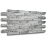 IKHEMalarka 3D Wandpaneel 4qm/10 Stück 3D PVC FLIESEN Wandpaneele, BxL: 50,00x92,00 cm, 4,00 qm, Wandverkleidung PVC-Verkleidung IMITATION OF STONE Stein Imitation grau
