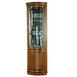 JVmoebel Eckvitrine Rustikaler Vitrinenschrank im klassischen Design mit Glastüren (1-St) Made in Europa braun