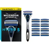 Wilkinson Hydro 5 Skin Protection Rasierer, Kunststoffgriff, 5 Klingen, unisex, Normal, 1 Stück, Standard, Tasche, für Körperbehaarung und Gesichtsrasur