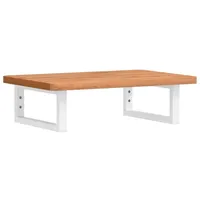 VidaXL Waschbeckenregal Wandmontage Stahl und Massivholz Buche - Braun