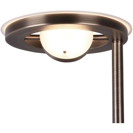 defibrico LED Deckenfluter mit Leselampe altmessing
