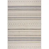 KADIMA DESIGN Teppich Grau-Beige | Modernes Streifendesign | Weich & Strapazierfähig | 155x230cm
