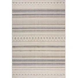 KADIMA DESIGN Teppich Grau-Beige | Modernes Streifendesign | Weich & Strapazierfähig | 155x230cm