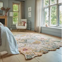 Wollteppich FLAIR RUGS "Daphne Floral", pink, B:120cm H:10mm L:170cm, Wolle, Teppiche, Floraler Wollteppich