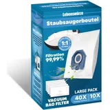 40x GN Staubsaugerbeutel geeignet für Miele Bodenstaubsauger Classic C1, Complete C2, Complete C3, S2, S5, S8, Hyclean 3d Efficiency Staubbeutel mit 10x Motorfilter(Blau)