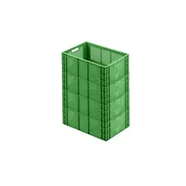 Proregal 4x Eurobehälter Obst- und Gemüsekasten | HxBxT 22x40x60cm | 43 Liter | Grün | Obst-Gemüsekiste, Obstkorb, Transportbox