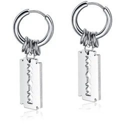 Firetti Paar Creolen »Schmuck Geschenk Rasierklingen-Design«, Einhänger abnehmbar Firetti edelstahlfarben