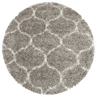 Hochflor-Teppich Skandinavisches Design, Carpetsale24, Rund, Höhe: 30 mm, Teppich Wohnzimmer Skandinavisches Design Shaggy Langflor flauschig beige|braun