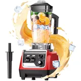 7Magic Smoothie Maker 1600W 2L in Rot Smoothie Mixer inkl BPA-freiem Behälter & 6-Klingen-System aus Edelstahl, 9 Geschwindigkeitsstufen, 32,000 U... - Rot