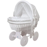 Waldin Baby Stubenwagen-Set mit Ausstattung, XXL, Bollerwagen, komplett, 24 Modelle wählbar, Gestell/Räder weiß