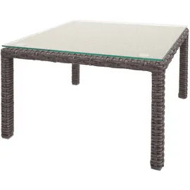 Mendler Poly-Rattan Garnitur HWC-J38, Garten-/Lounge-Set Sitzgruppe, Spun Poly halbrundes Rattan ~ grau, Kissen anthrazit