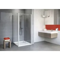 Schulte Pendeltür inkl. Seitenwand Schulte Alexa Style 2.0 80x80 cm Klarglas Profilfarbe aluminium