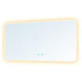 doporro dopporo LED Badspiegel 140x70cm Badzimmerspiegel mit Beleuchtung Spiegel mit Dimmbar runden Ecken Wandspiegel mit Touch Schalter Memory Funktion LED-Spiegel-03