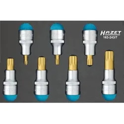 Steckschlüssel-Einsätze-Satz 163-243/7, 1/2", für XZN M6-M18, 7-teilig