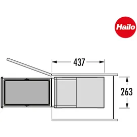 HAILO Mülleimer Küche, Einbau ab 40cm Schrank, Abfalleimer 1x 28 L