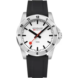 Mondaine MSN.4211B.RB Herrenuhr Numeri Quarz Schwarz/Weiß 42 mm
