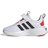 adidas Racer TR23 Shoes Kids8 EL Sneaker, FTWR White/Core Black/Bright Red Strap, 38 2/3