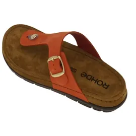 ROHDE Damen Zehentrenner Pantolette Leder Rodigo-D 5860, Größe:39 EU, Farbe:Rot