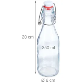 Relaxdays Glasflasche 250 ml 24 St.