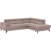 Cotta Ecksofa "Kitty L-Form, B: 249 cm", braun (mud), B:249cm H:72cm T:207cm, Microfaser (100% Polyester);Flachgewebe (100% Polyester), Sofas, Ecksofa, mit Kopfteilverstellung, optional Bettfunktion & Bettkasten