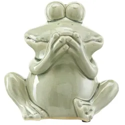 Deko Frosch   , grün , Keramik , Maße (cm): B: 17 H: 18 T: 12.5